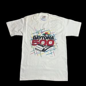 Signed by Dale Earnhardt Daytona 500 1996 Vintage NASCAR T-shirt Anvil white Med